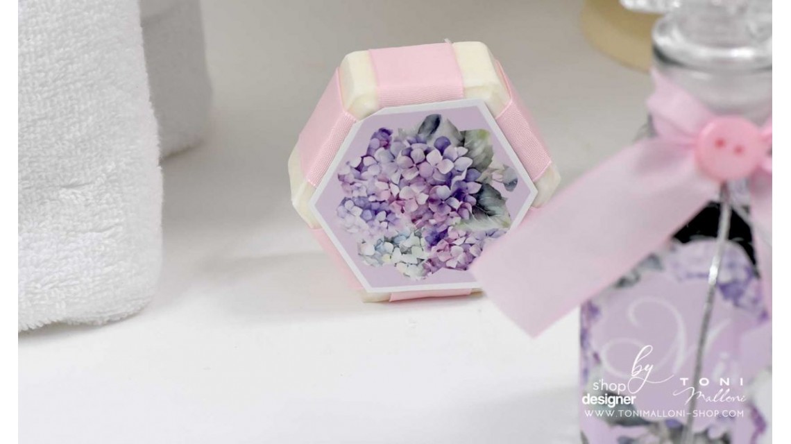 Trusou botez cu hortensii mov si verzi Hydrangea 6